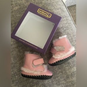 Pediped Pink Booties 0-6 months